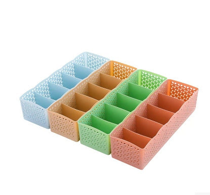 Plastic Stackable Organizer 5 Cells Finishing Box for Socks Underwear
