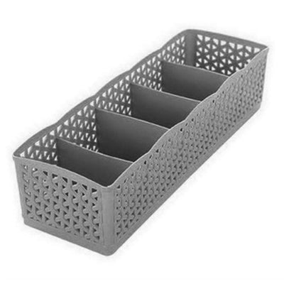 Plastic Stackable Organizer 5 Cells Finishing Box for Socks Underwear