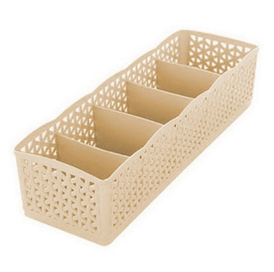 Plastic Stackable Organizer 5 Cells Finishing Box for Socks Underwear