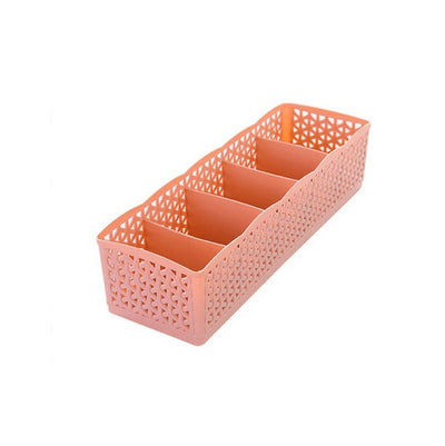 Plastic Stackable Organizer 5 Cells Finishing Box for Socks Underwear