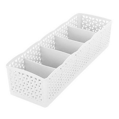 Plastic Stackable Organizer 5 Cells Finishing Box for Socks Underwear