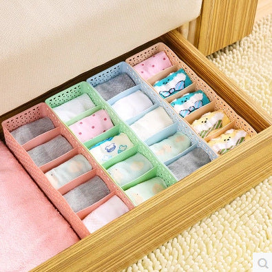 Plastic Stackable Organizer 5 Cells Finishing Box for Socks Underwear
