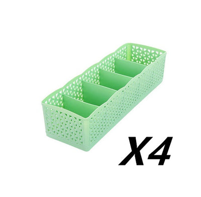 Plastic Stackable Organizer 5 Cells Finishing Box for Socks Underwear