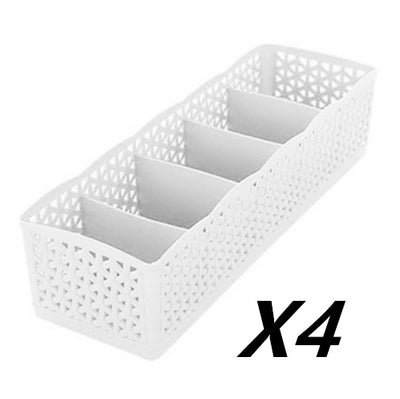 Plastic Stackable Organizer 5 Cells Finishing Box for Socks Underwear