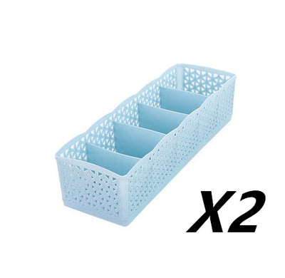 Plastic Stackable Organizer 5 Cells Finishing Box for Socks Underwear