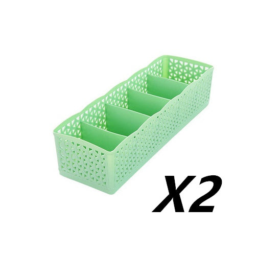 Plastic Stackable Organizer 5 Cells Finishing Box for Socks Underwear